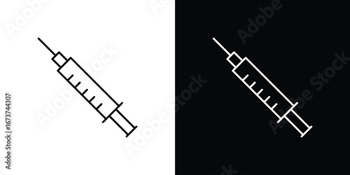 Needle icons. simple, stroke, black icons