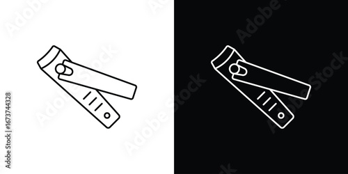 Nail clippers icons. simple, stroke, black icons