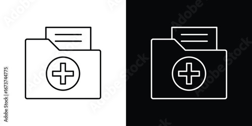 Medical history icons. simple, stroke, black icons