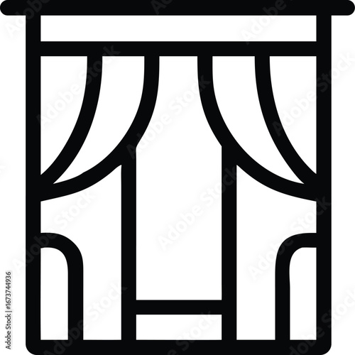 Curtain icon design with transparent background. Vector illustration