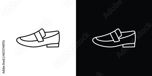 Loafer icons. simple, stroke, black icons