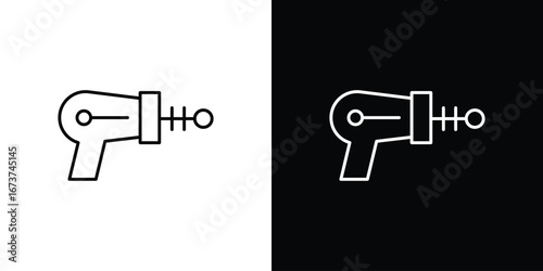 Laser gun icons. simple, stroke, black icons