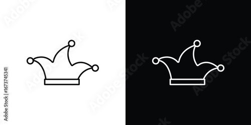 Joker hat icons. simple, stroke, black icons