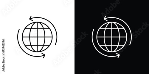Import export icons. simple, stroke, black icons