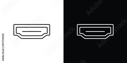 HDMI icons. simple, stroke, black icons