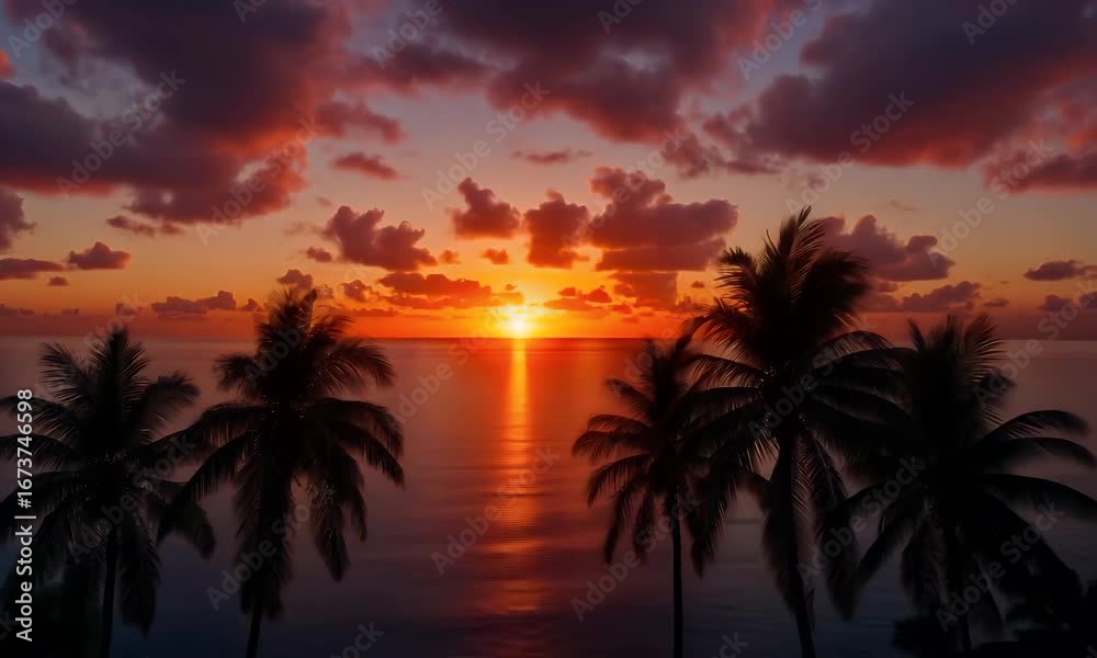 Tropical Sunset over the Ocean