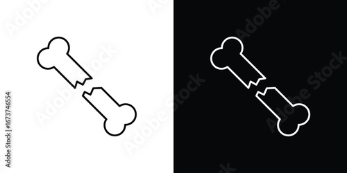 Fracture icons. simple, stroke, black icons