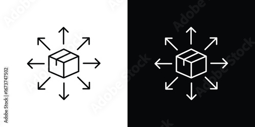 Distribution channel icons. simple, stroke, black icons