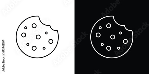 Cookie icons. simple, stroke, black icons