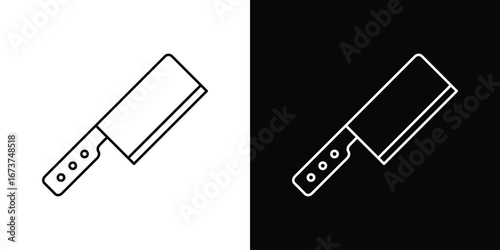 Chopper knife icons. simple, stroke, black icons