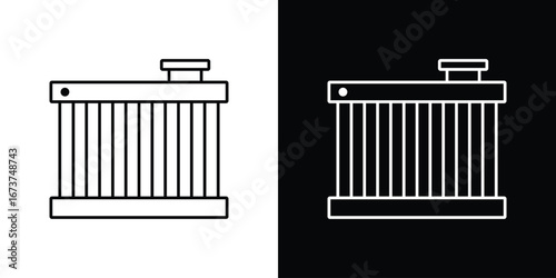 car radiator icons. simple, stroke, black icons