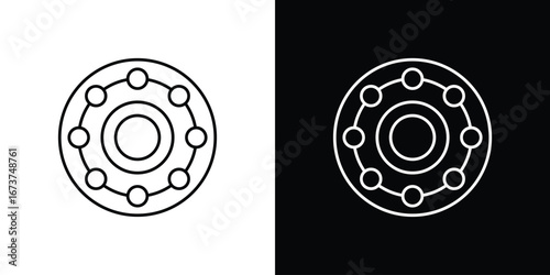 Car bearing icons. simple, stroke, black icons