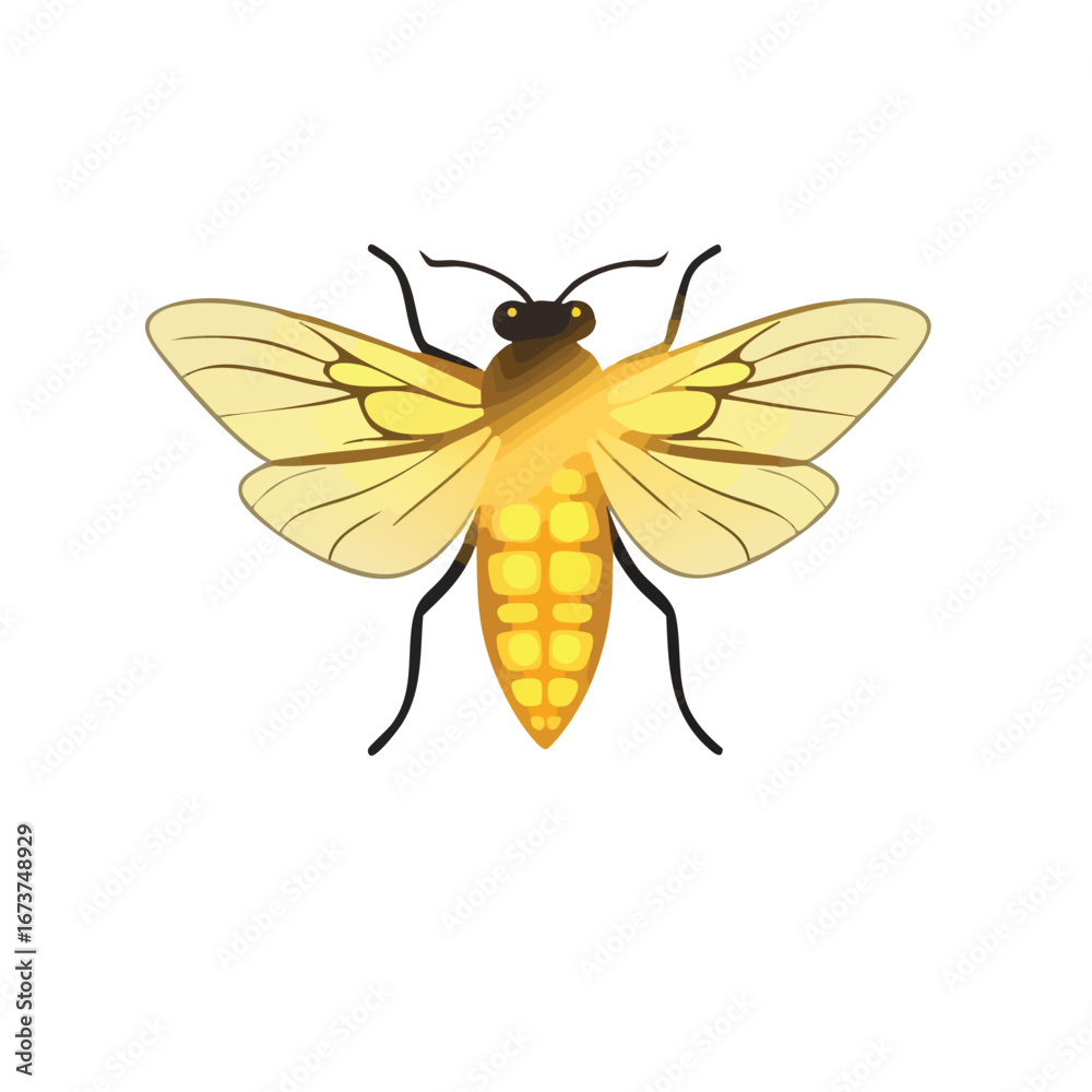 Obraz premium Clean vector art of a firefly glowing in the dark