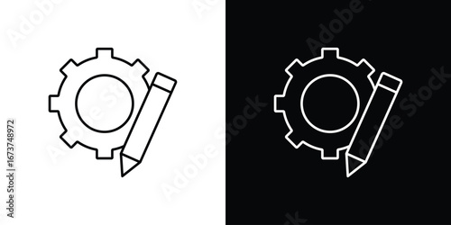 Business development icons. simple, stroke, black icons
