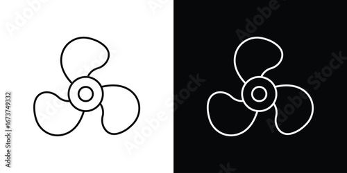 Boat screw icons. simple, stroke, black icons