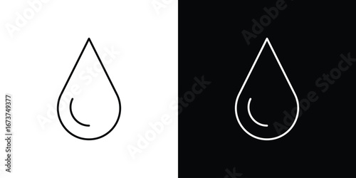 Blood drops icons. simple, stroke, black icons
