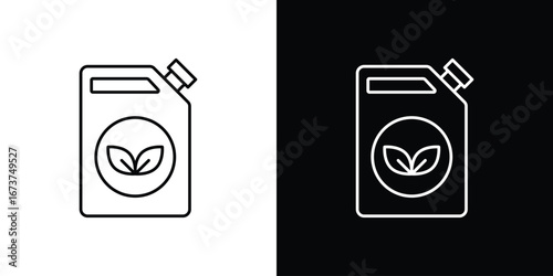 Biofuel canister icons. simple, stroke, black icons