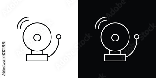 Bell school icons. simple, stroke, black icons