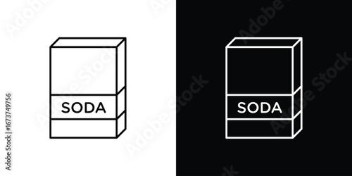 baking soda icons. simple, stroke, black icons