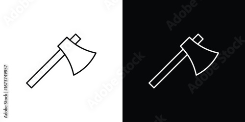 Axe icons. simple, stroke, black icons