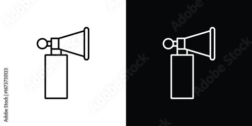 Air horn icons. simple, stroke, black icons