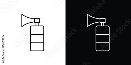Air horn icons. simple, stroke, black icons