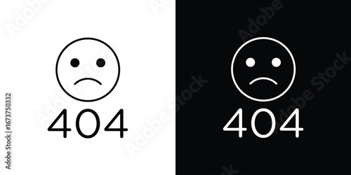 404 Error icons. simple, stroke, black icons