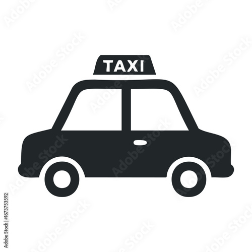 Taxi service action urban city digital illustration modern environment side view transportation concept. Vector illustration