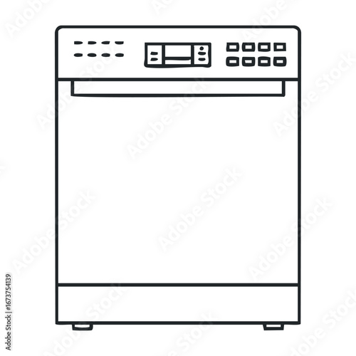 Home appliance installation kitchen illustration domestic environment front view efficiency concept. Vector illustration