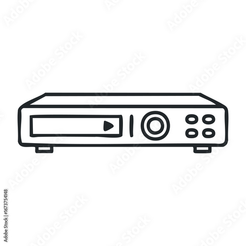 Exploring the functionality of a video player interface home setting digital device simple design viewpoint user experience. Vector illustration