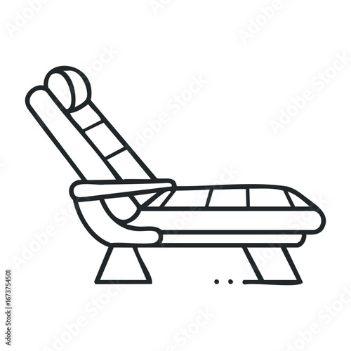 Relaxing modern lounge chair design contemporary interior minimalist style home environment side view comfort concept. Vector illustration