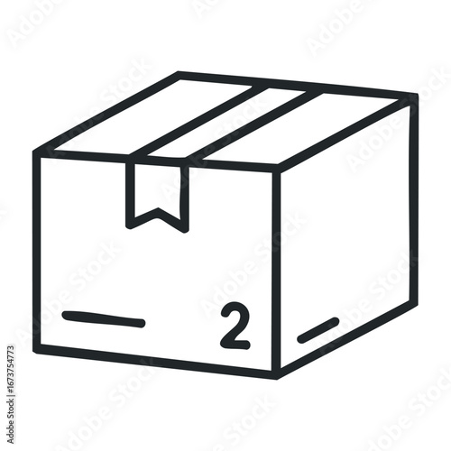 Shipping box delivery action warehouse location graphic content type minimalist environment top-down viewpoint logistics concept. Vector illustration
