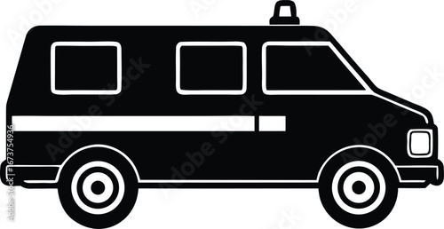 ambulance car silhouette vector illustration