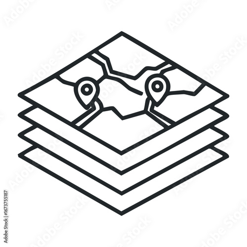 Mapping digital landscapes geographic data visualization techniques for modern applications. Vector illustration