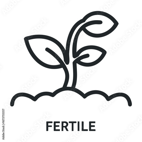 Growing healthy plants in fertile soil nature graphic representation vibrant environment close-up view growth concept. Vector illustration