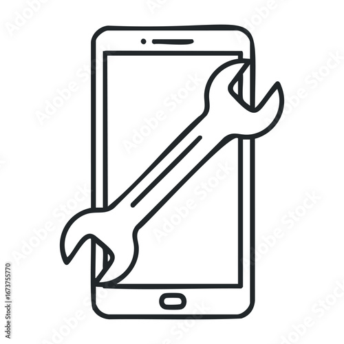 Mobile device maintenance workshop urban setting visual guide technical environment hands-on learning experience. Vector illustration