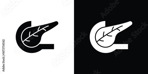 pancreas icon symbol logo. Graphic template.