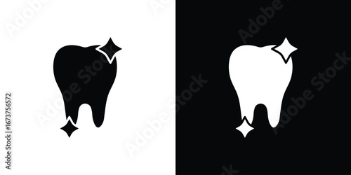 clean tooth icon symbol logo. Graphic template.