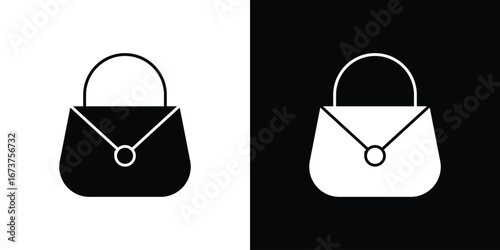 Woman purse icon symbol logo. Graphic template.