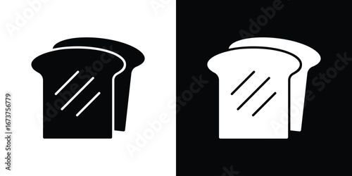 White bread icon symbol logo. Graphic template.