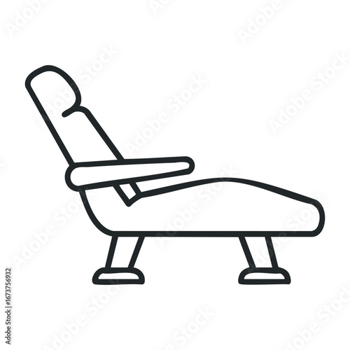 Relaxing recliner chair in modern home office minimalist design cozy environment side view comfort concept. Vector illustration