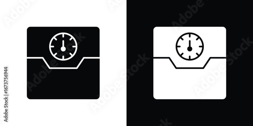 Weight scale icon symbol logo. Graphic template.
