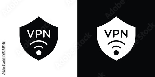 Vpn icon symbol logo. Graphic template.