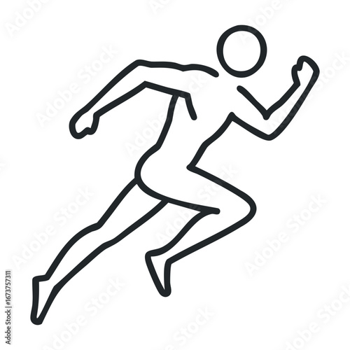 Running action of a silhouette figure abstract environment dynamic motion concept. Vector illustration