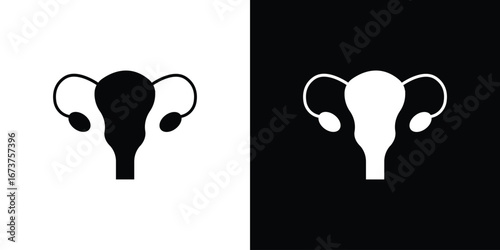 Uterus icon symbol logo. Graphic template.