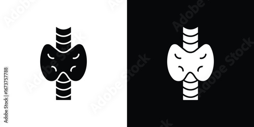Thyroid icon symbol logo. Graphic template.