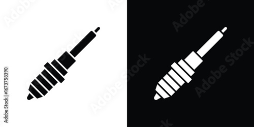 Spark plug icon symbol logo. Graphic template.