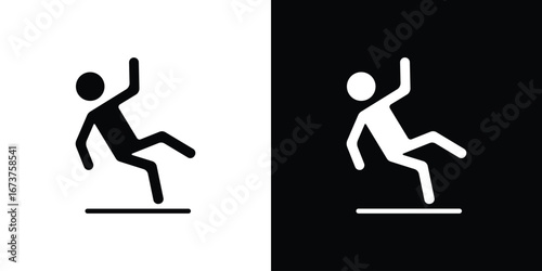 Slippery floor icon symbol logo. Graphic template.