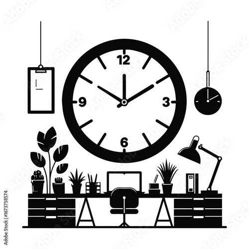 Wall Clock Symbol for Work Hours