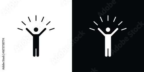 Self confidence icon symbol logo. Graphic template.